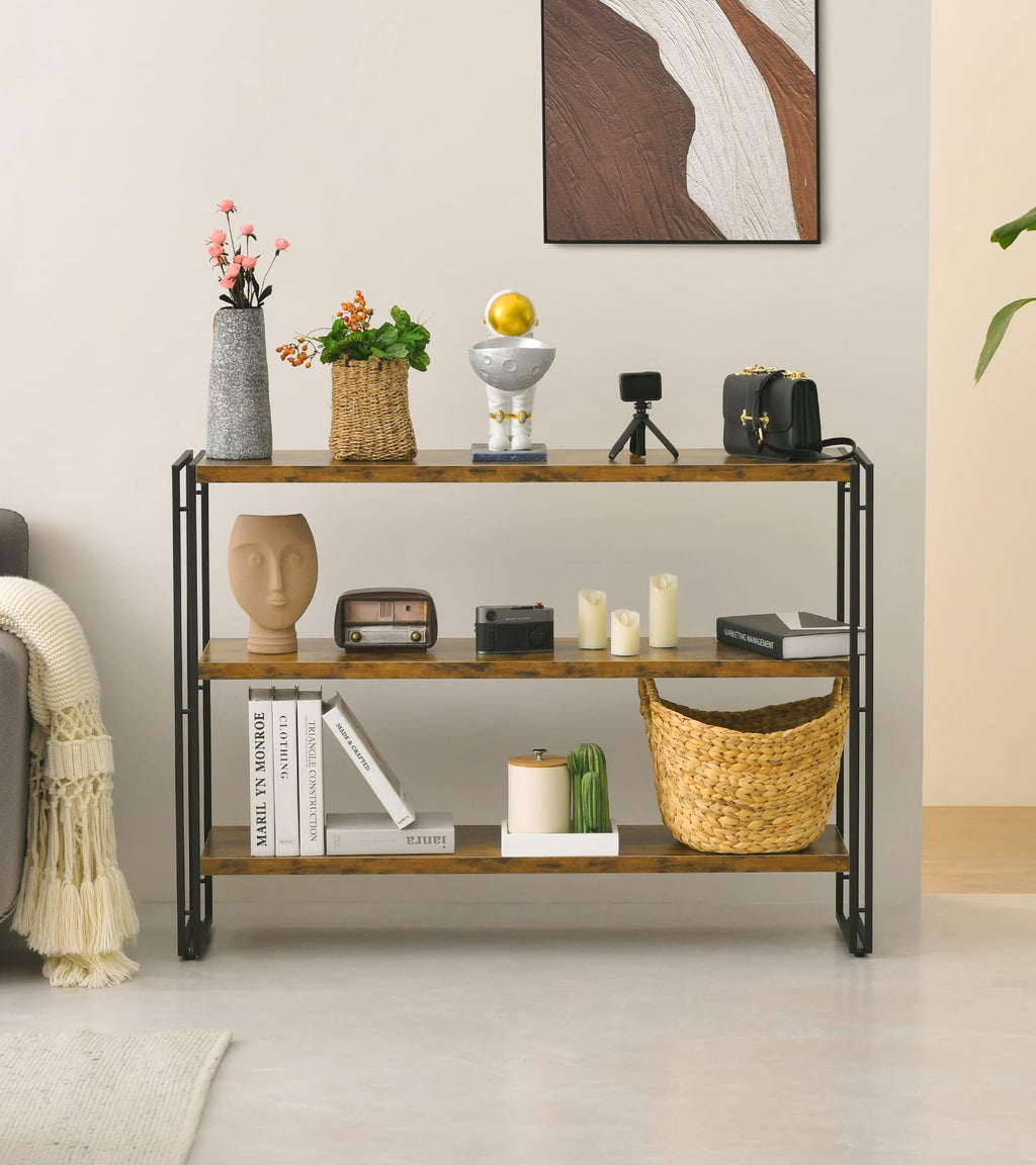 3-Tier Wood and Metal Bookshelf M842423