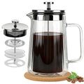 34oz Double Wall Borosilicate Glass French Press Coffee Maker O92987