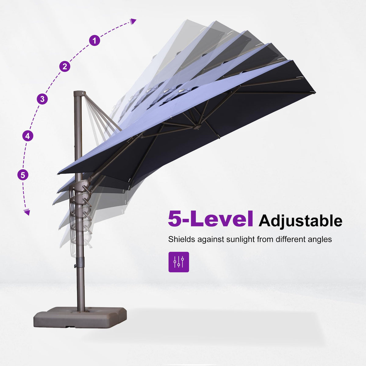 Navy Blue 8' X 8' Cantilever Umbrella with Base U93339