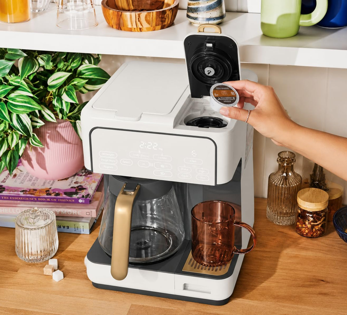 Multi-Brew Coffee Maker 12-cup Carafe Single-Serve White E11444