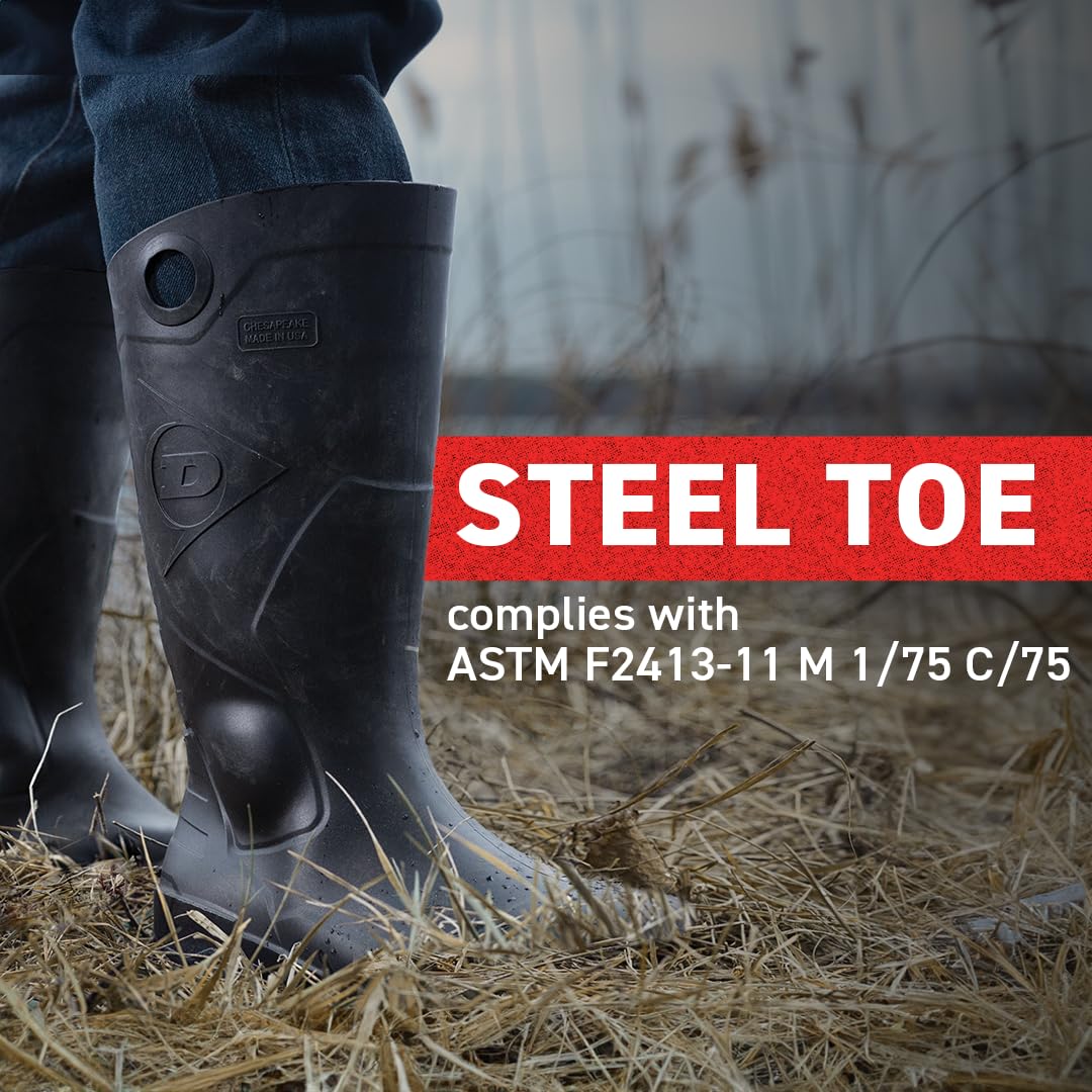 Black Steel Toe Rubber Work Boots S32363