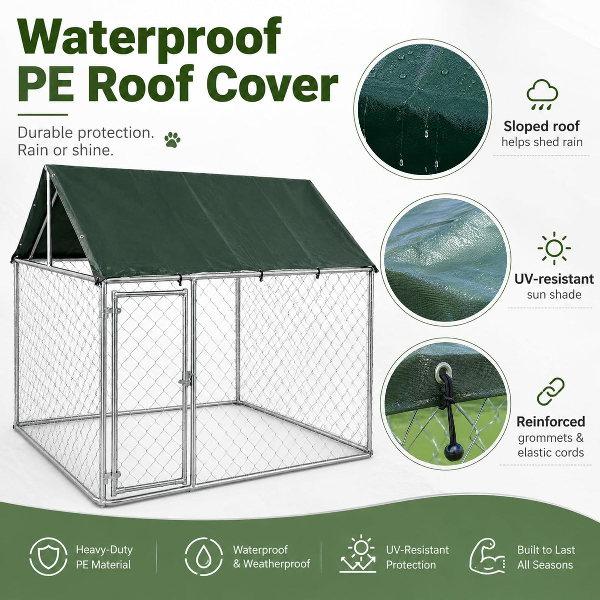Heavy Duty Outdoor Dog Kennel Galvanized Steel Enclosure L28771