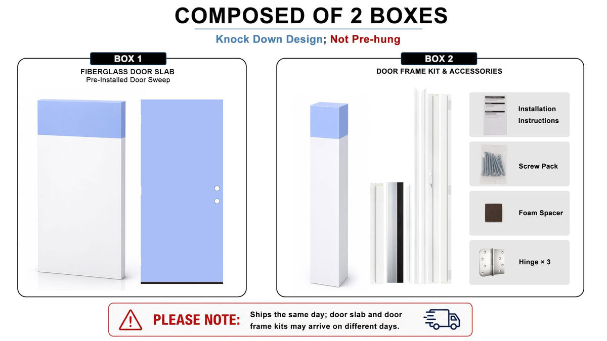 Fiberglass Door with Frosted Glass N99938
