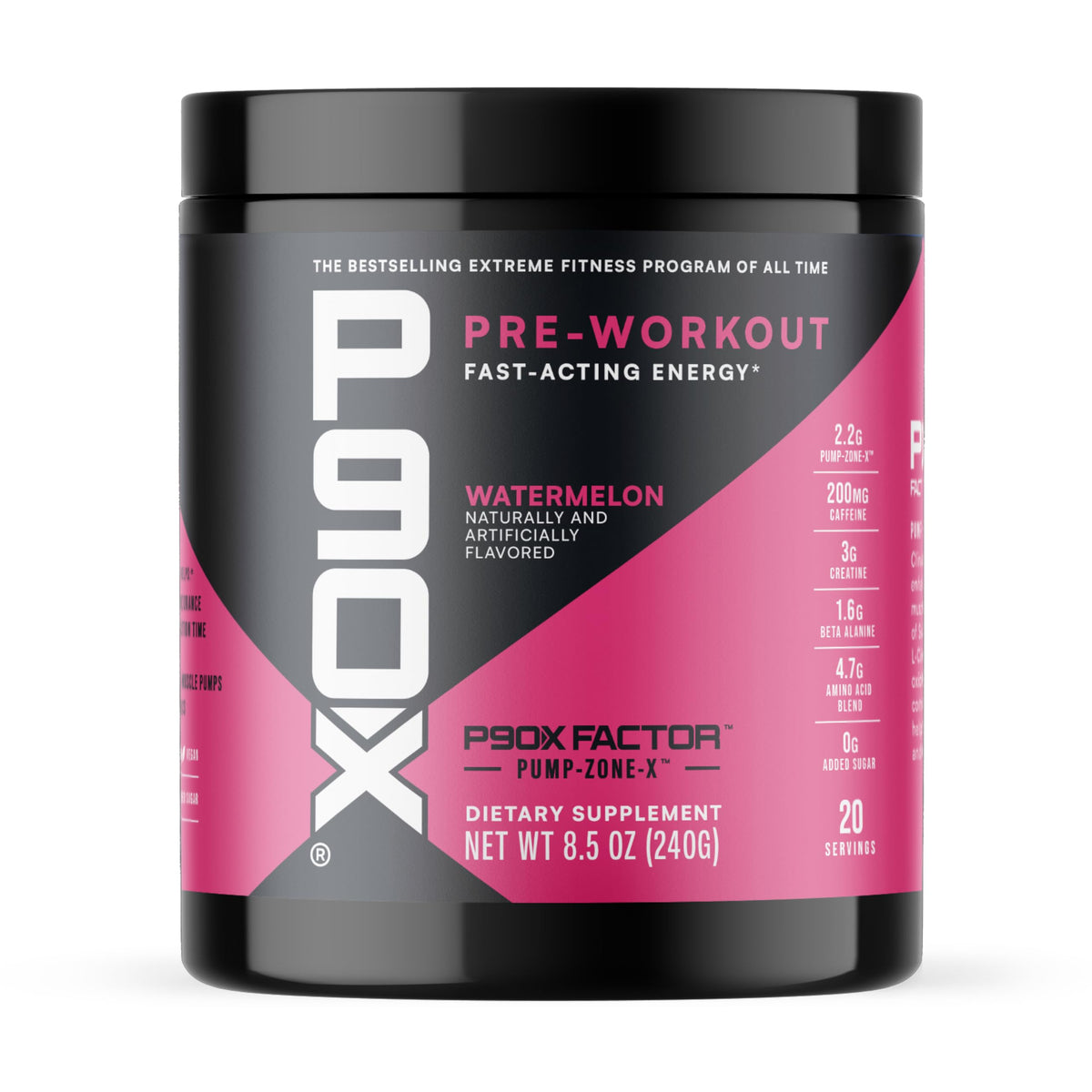 Pre-Workout Powder with Caffeine, Creatine, Beta-Alanine, BCAAs, 20 Servings Watermelon Y3299