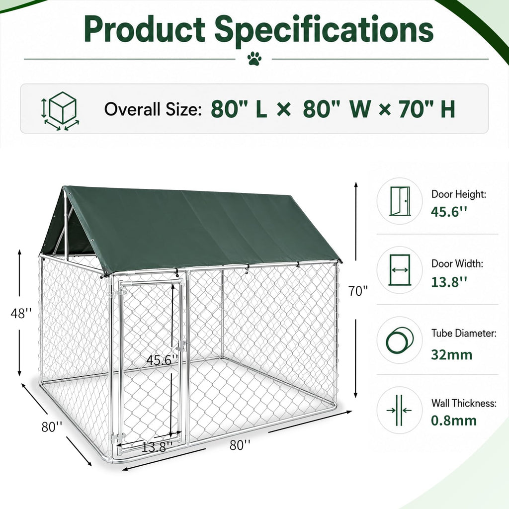 Heavy Duty Outdoor Dog Kennel Galvanized Steel Enclosure L28771