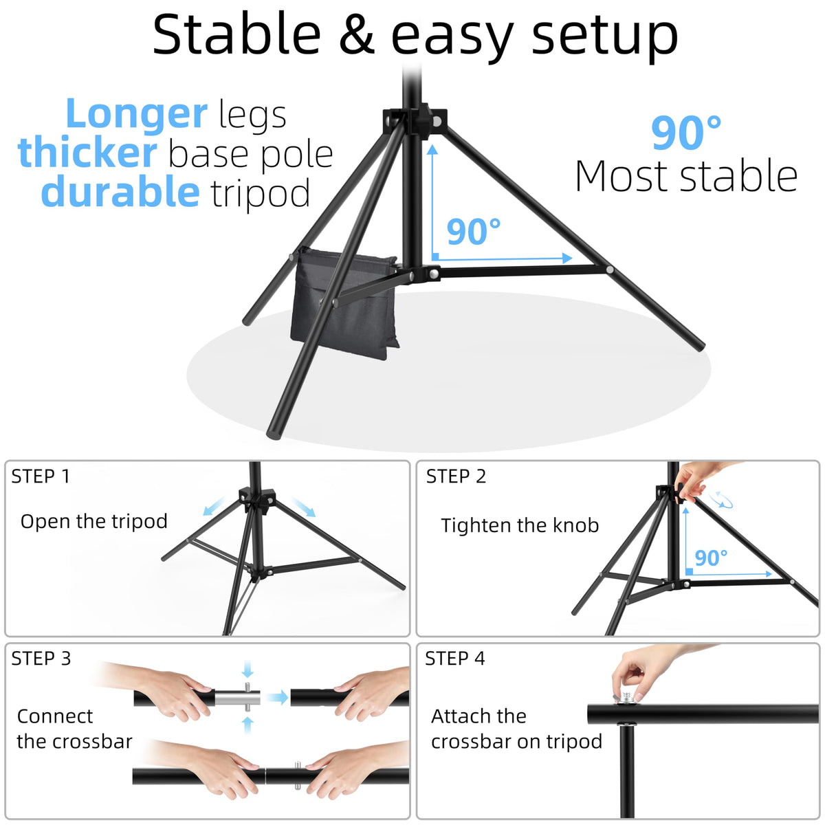 Adjustable Photo Backdrop Stand 9ft x 10ft with Carry Bag X756751
