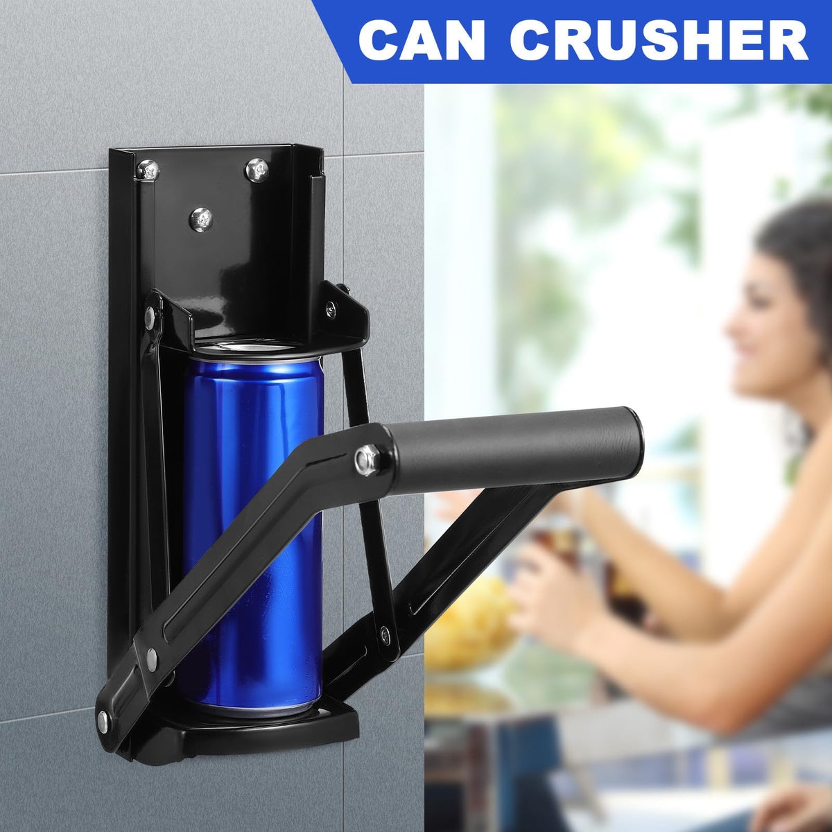 Stainless Steel Wall Mounted Can Crusher with Bottle Opener N99573