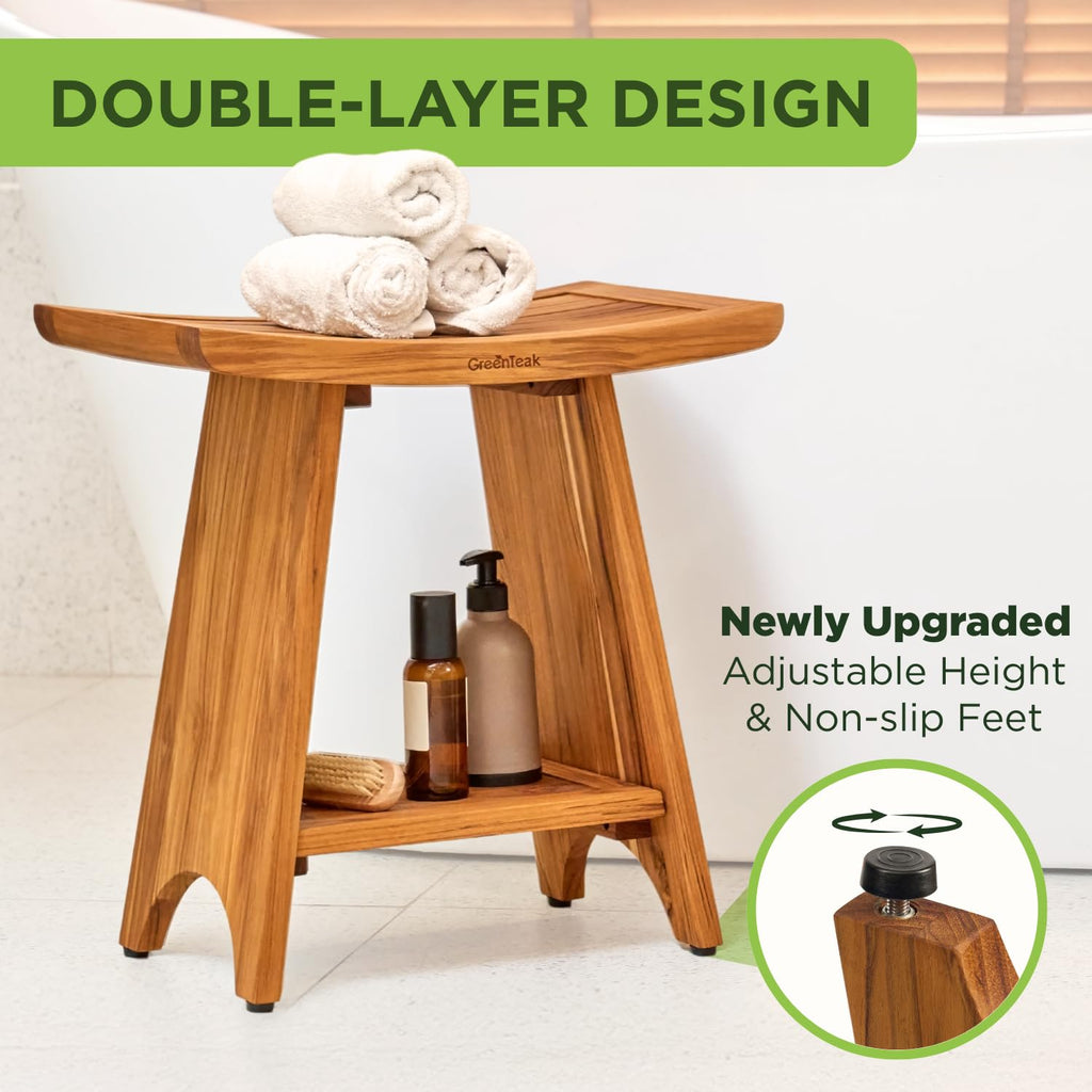 18" Teak 2-Tier Shower Bench C136500
