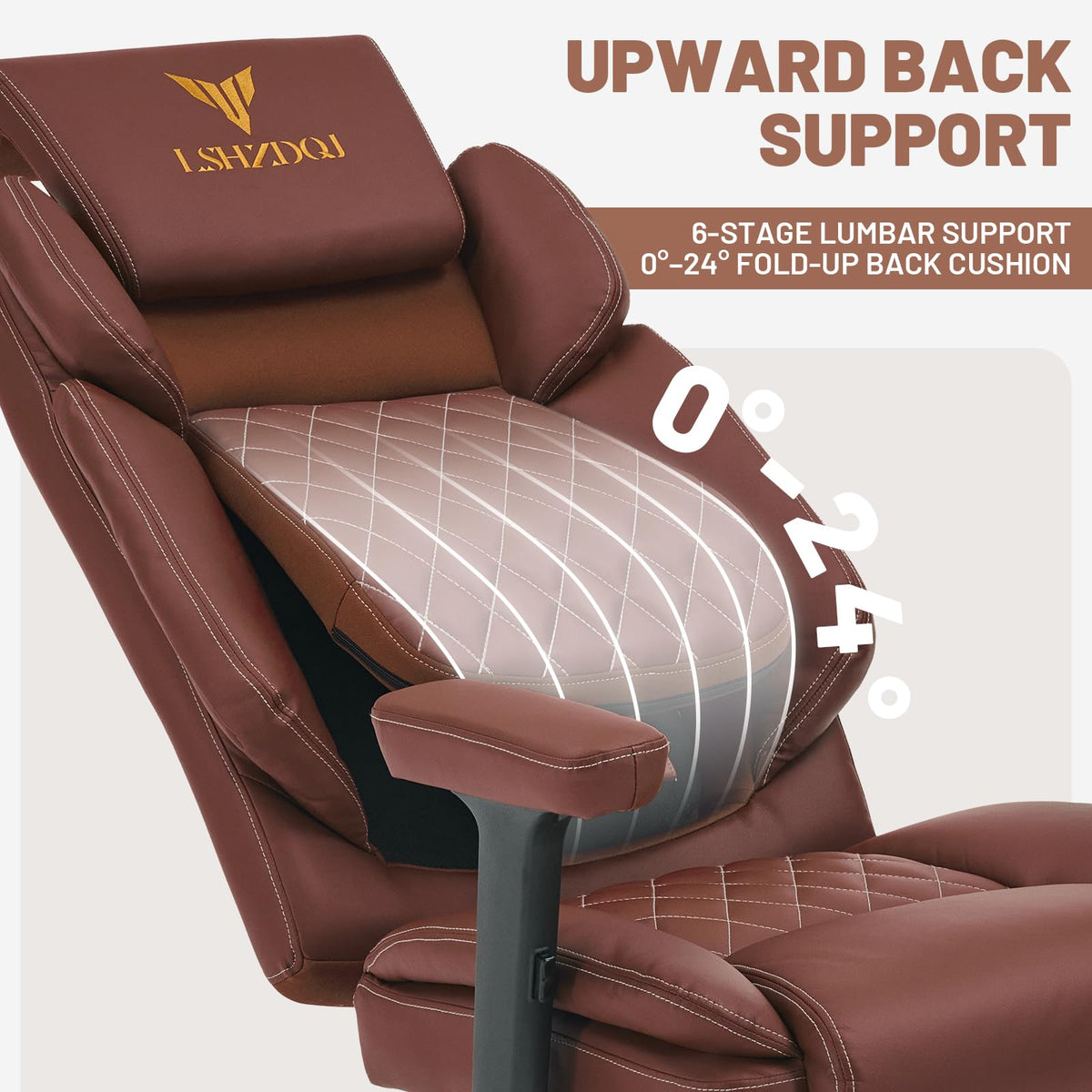 Big Tall Office Chair with Footrest Brown C321742