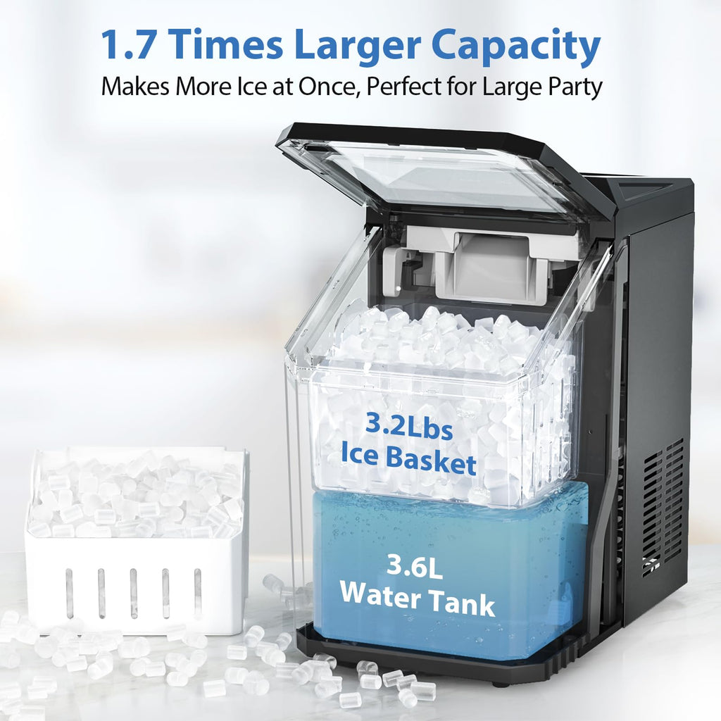 55lbs/Day Self-Cleaning Stainless Steel Nugget Ice Maker Q4381
