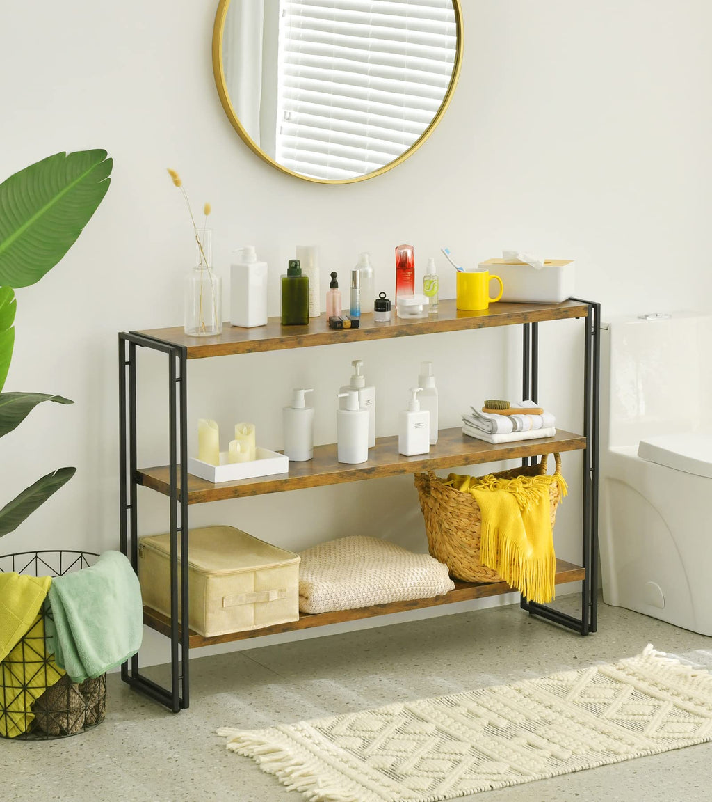 3-Tier Wood and Metal Bookshelf M842423