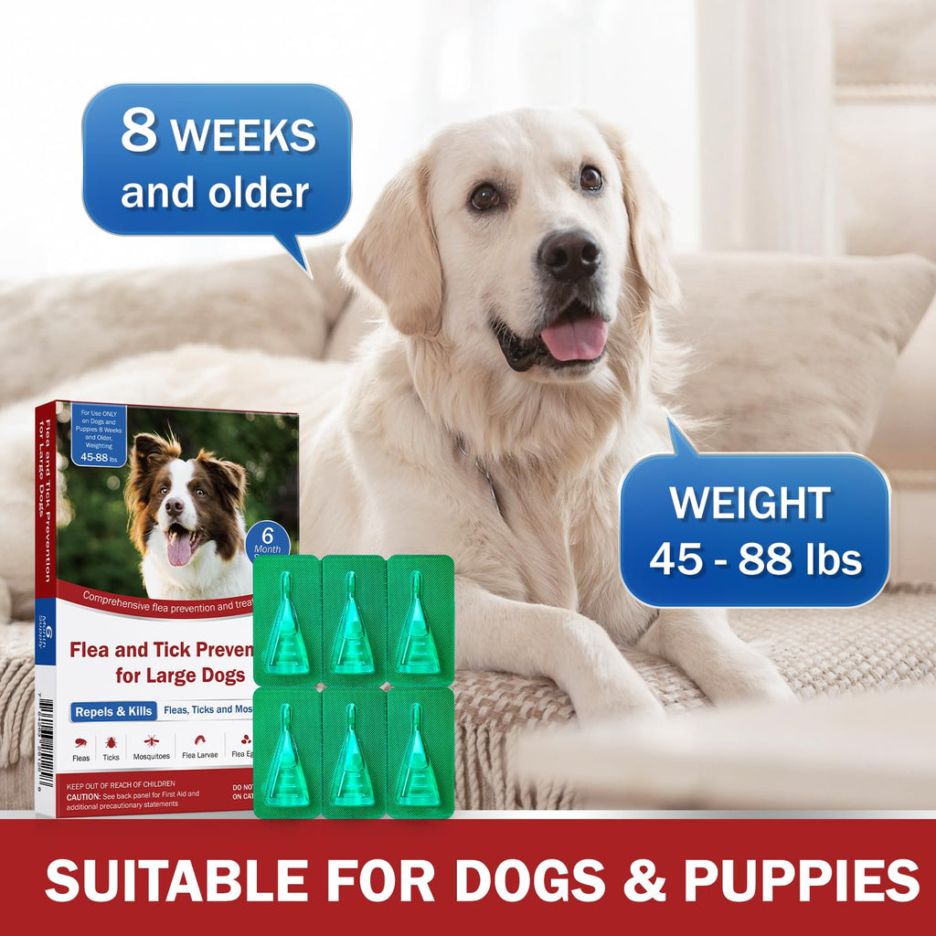 Flea and Tick Prevention for Large Dogs 45 to 88 lbs Y85486