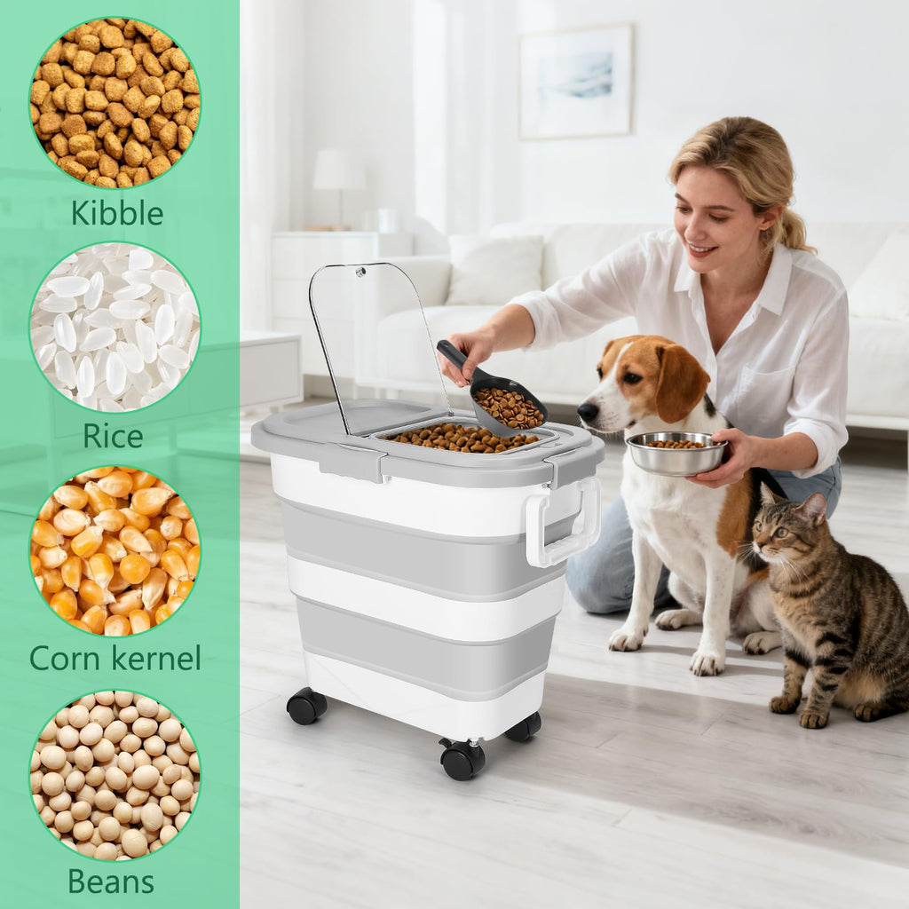 30LB Dog Food Storage Container with Wheels I582015