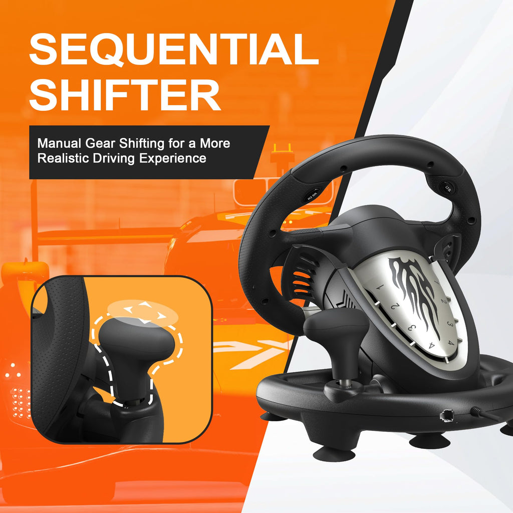 Gaming Steering Wheel with Pedals V37800