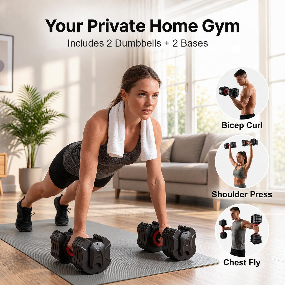 25 lb Adjustable Dumbbell Set C594