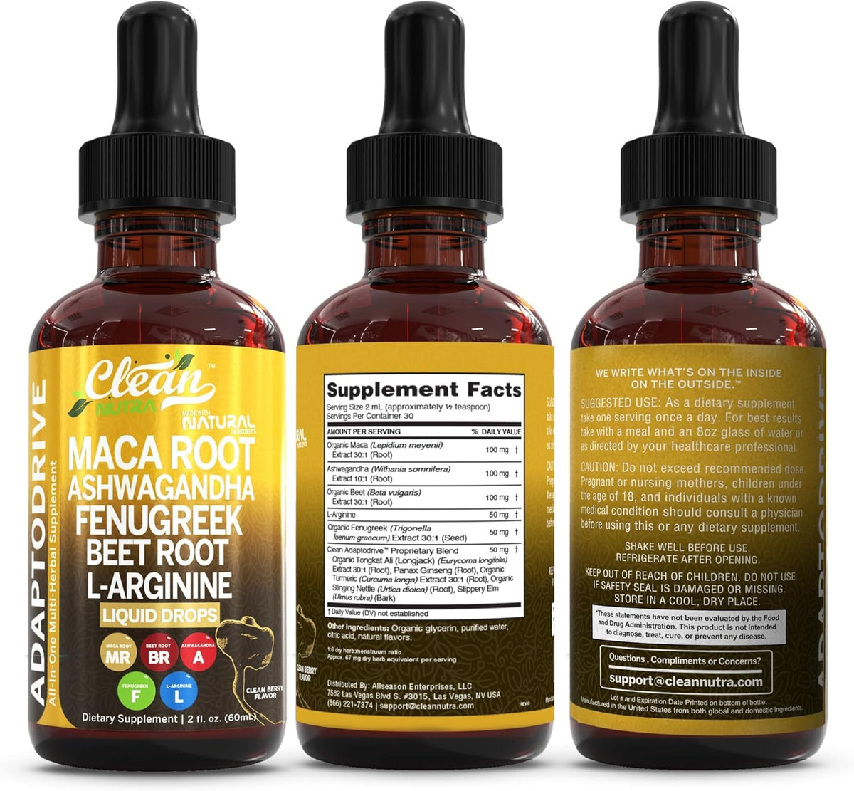 Organic Maca Root Liquid Drops with Ashwagandha and Fenugreek C966436