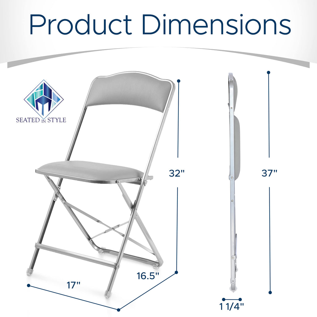 Folding Chairs with Padded Seats 4 Pack Heavy-Duty Steel Frame T8087