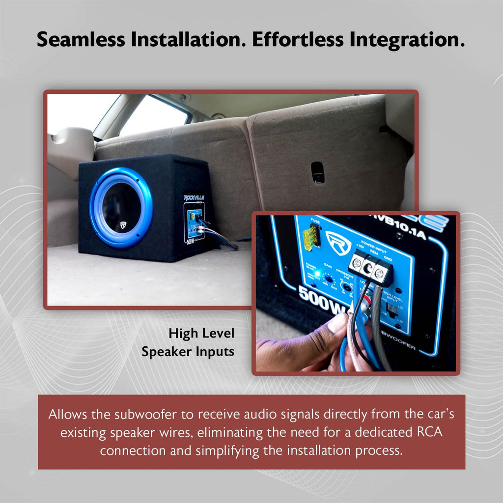 10" Active Powered Car Subwoofer with Enclosure O3637