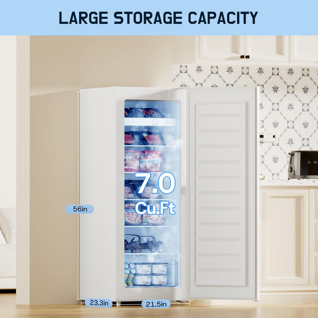 7.0 Cu.Ft Upright Freezer White H26453
