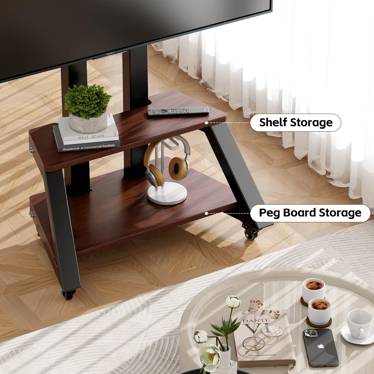 Rolling TV Cart with Wheels for 32-86 Inch TV W210485