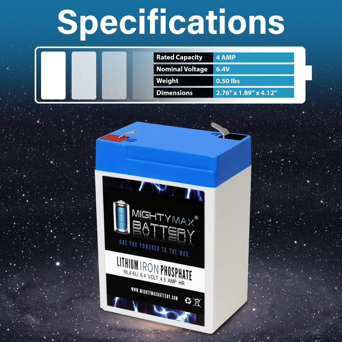 6V 4.5AH Lithium Replacement Battery K316
