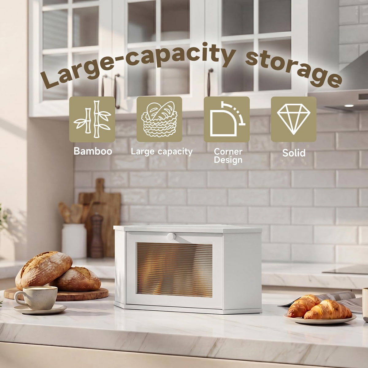 White Medium Bread Box N7477