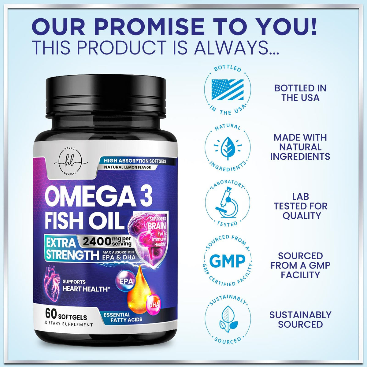 2400mg Omega 3 Fish Oil Softgels Z8726