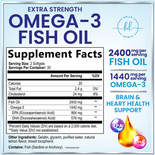 2400mg Omega 3 Fish Oil Softgels Z8726
