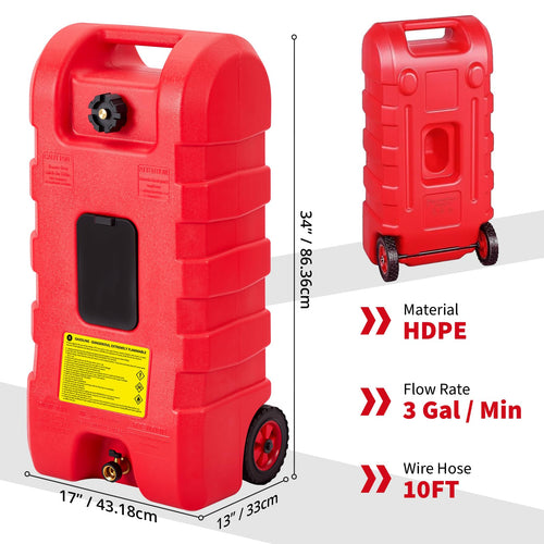 15 gal Gas Can with Manual Transfer Pump & 10 ft Hose Y82489