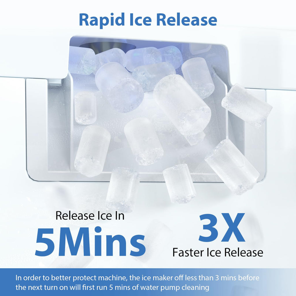 55lbs/Day Self-Cleaning Stainless Steel Nugget Ice Maker Q4381