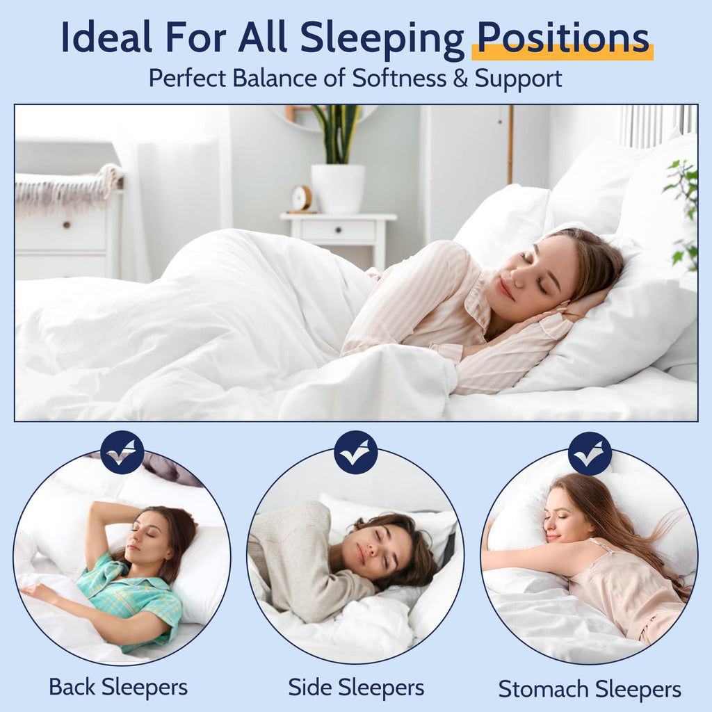 King Size Set of 2 Down Alternative Bed Pillows Z376876