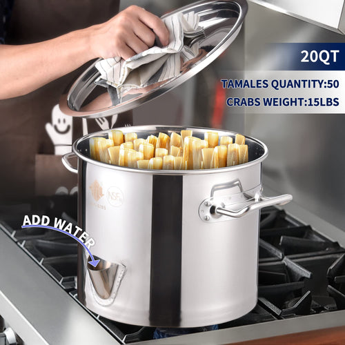 20QT Stainless Steel Tamale Steamer Pot B146396
