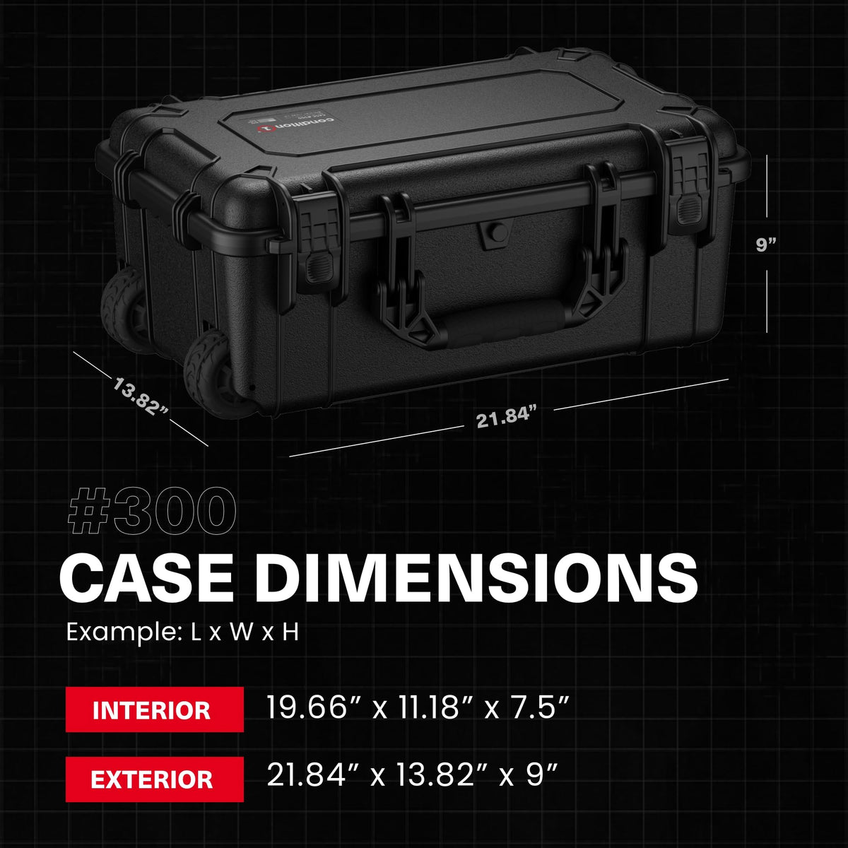 22" Rolling Lockable Hard Storage Case W81821