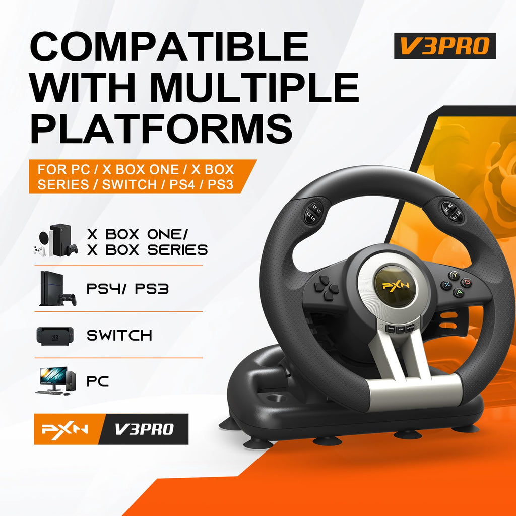 Gaming Steering Wheel with Pedals V37800