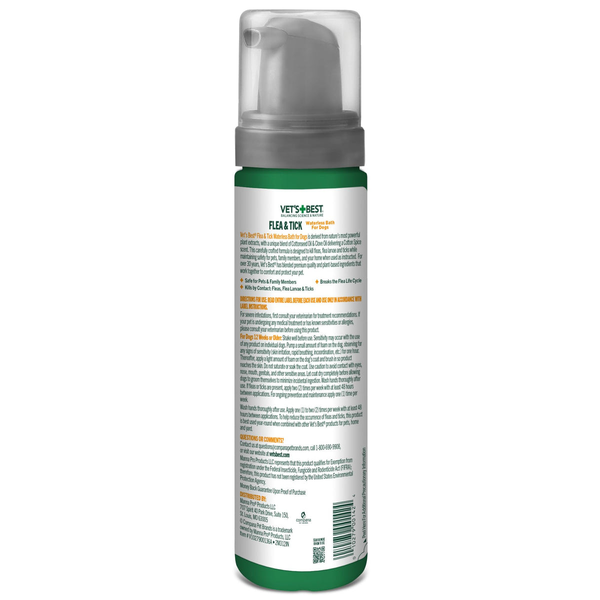 Waterless Flea & Tick Bath for Dogs 8 oz A304