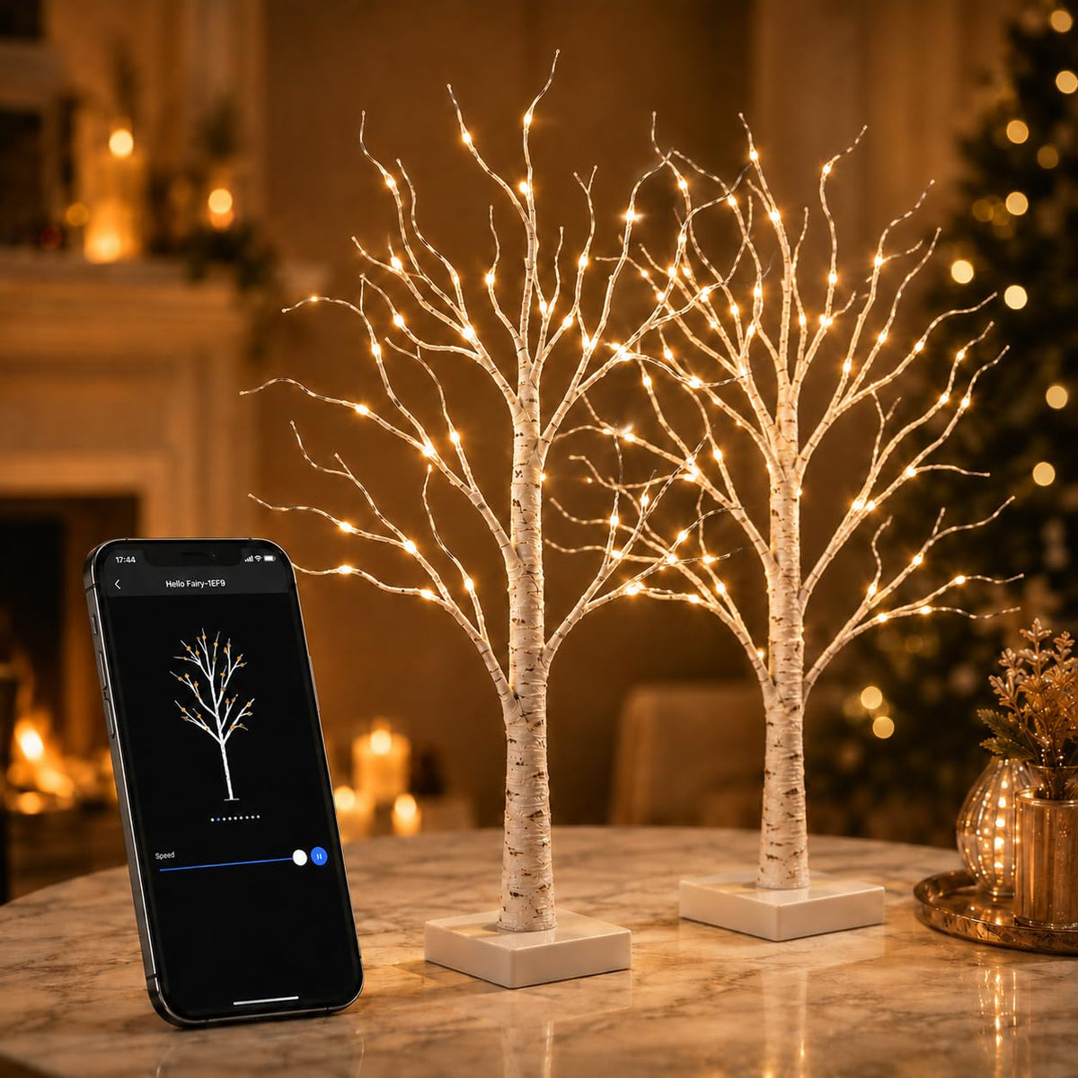 Birch Tree with Lights 2FT 2Pack L15518