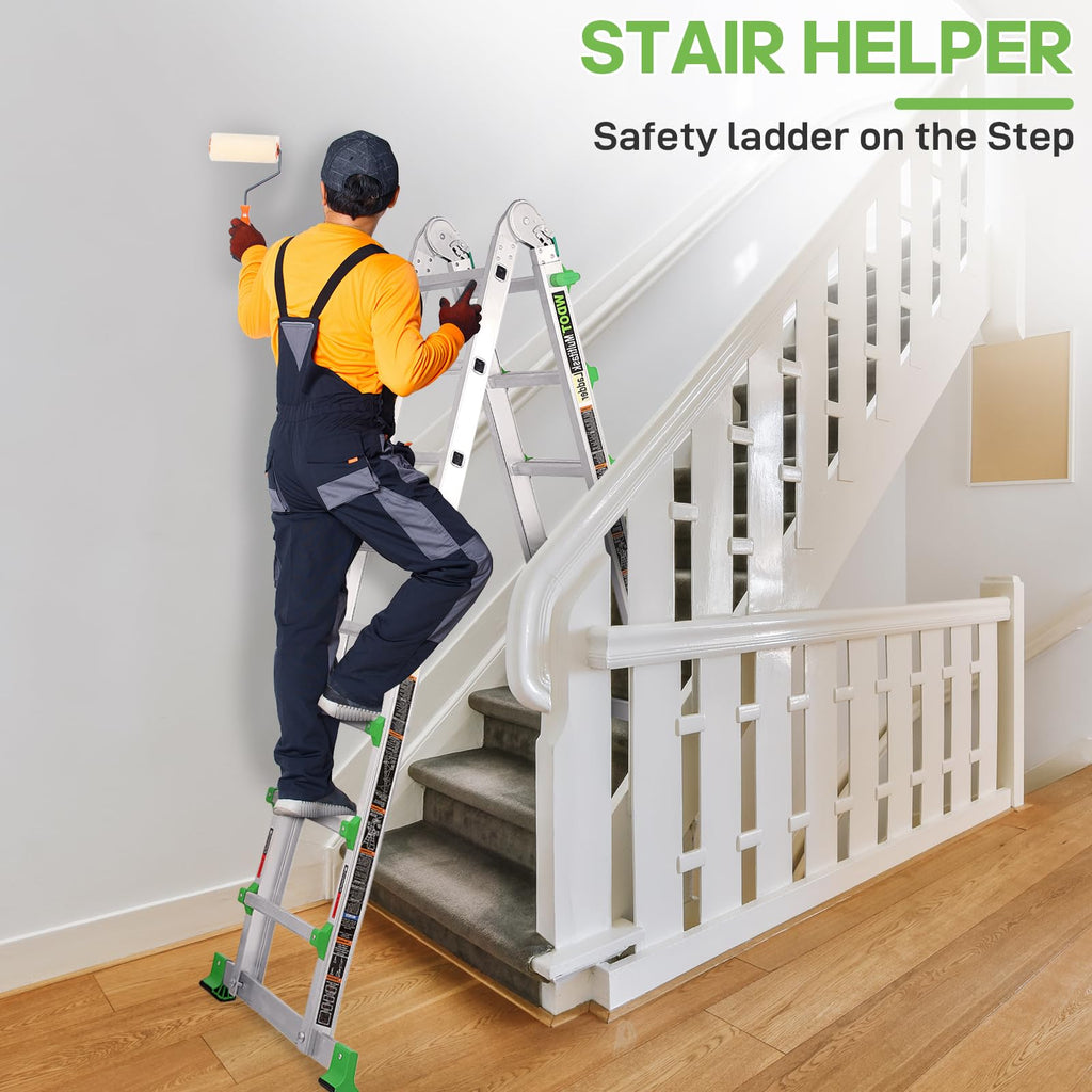 5 Step 17 Ft Anti-Slip Aluminum Folding Ladder W336