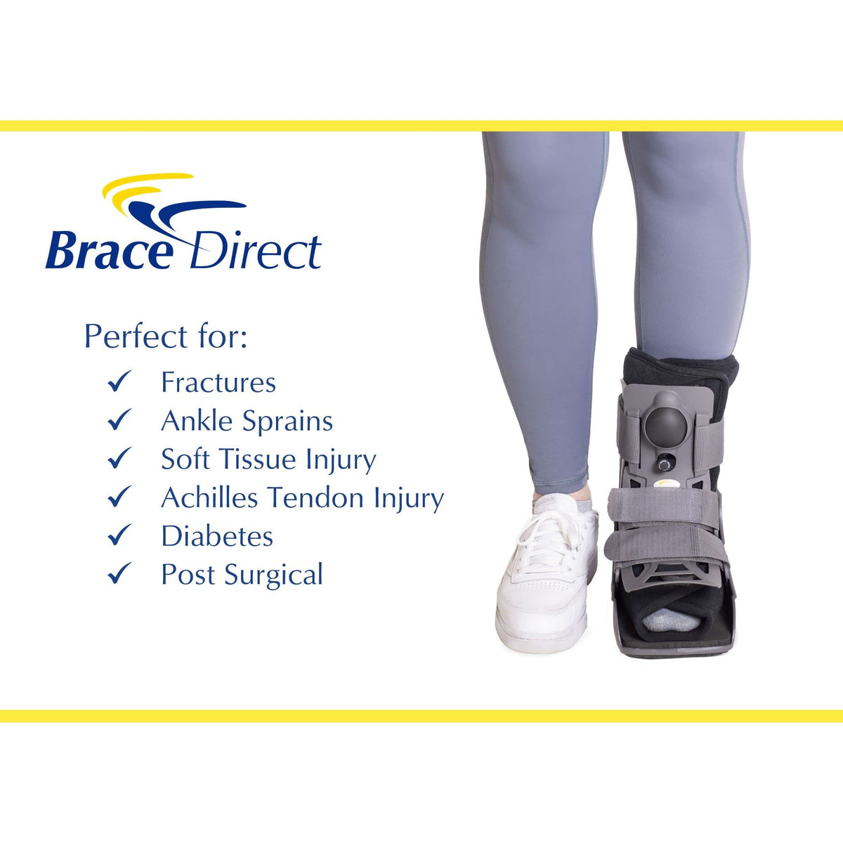 Ultra Light Short Full Shell Walking Boot + Reusable Ankle & Foot Ice Pack P987615