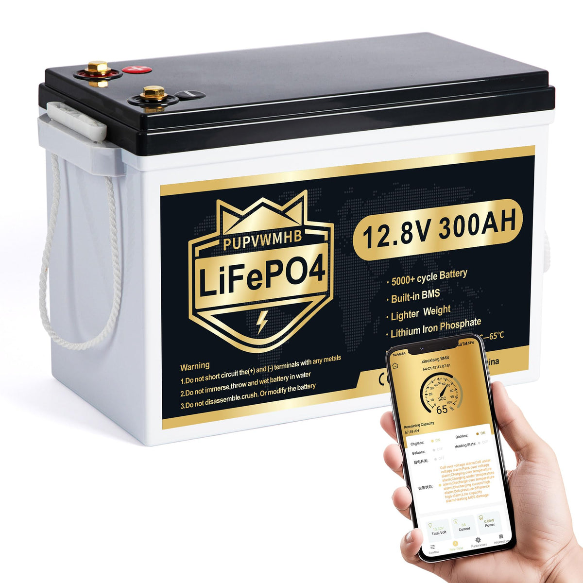 12V 300Ah LiFePO4 Lithium Battery with 200A BMS O533