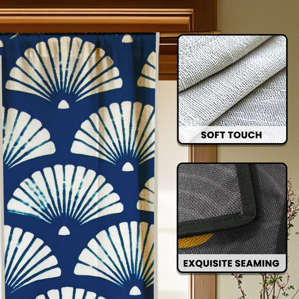 White One Side Printed Door Curtain 59x33 Inch T745927