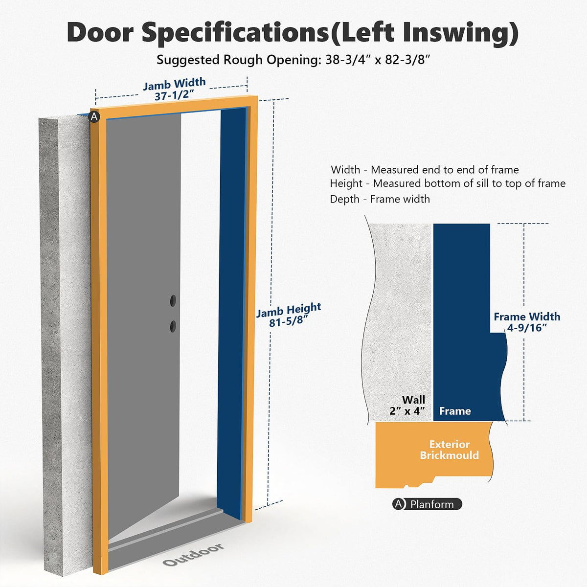 Fiberglass Door with Frosted Glass N99938
