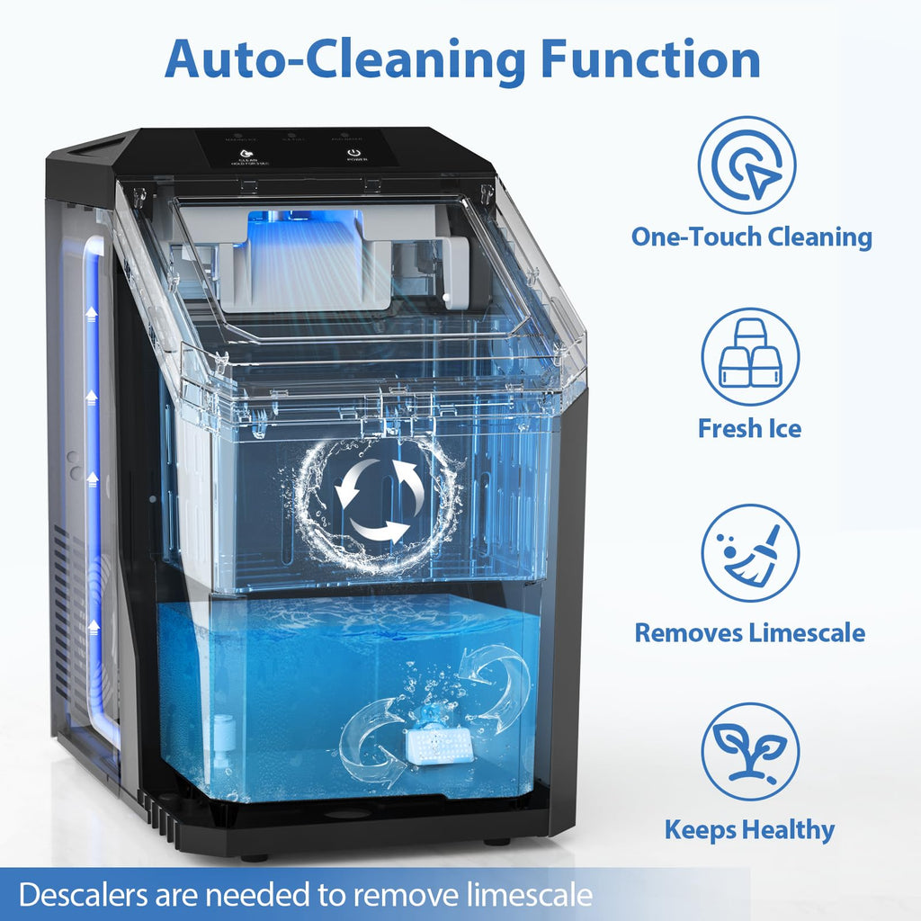 55lbs/Day Self-Cleaning Stainless Steel Nugget Ice Maker Q4381
