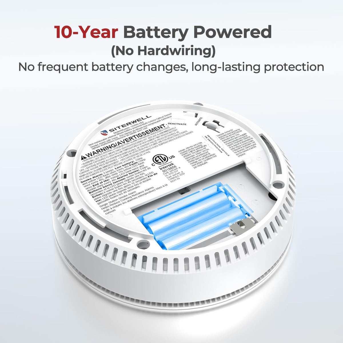 Smoke Detectors 10 Year Sealed Battery Operated 3 Pack C149