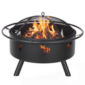 32" Round Wood Burning Fire Pit with Screen F967