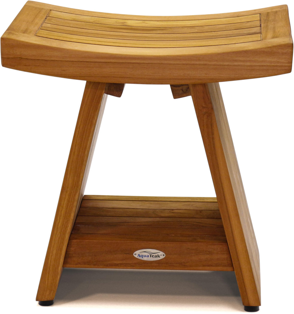 18" Teak Shower Bench with Shelf K59305