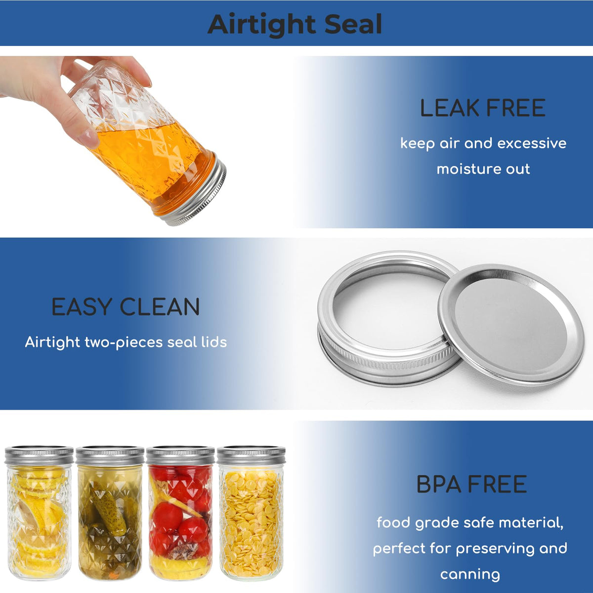 12 oz Regular Mouth Glass Mason Jar 15 Pack M8842