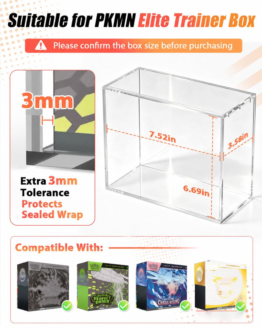 Acrylic ETB Protector Case 3 Pack E3842