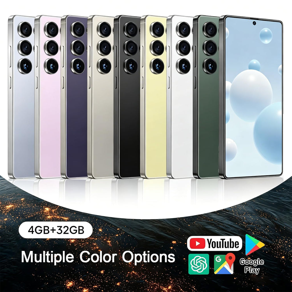 Unlocked 4G Smartphone 6.6" HD Display 4GB+32GB Dual SIM Android 12.0 Black E6888