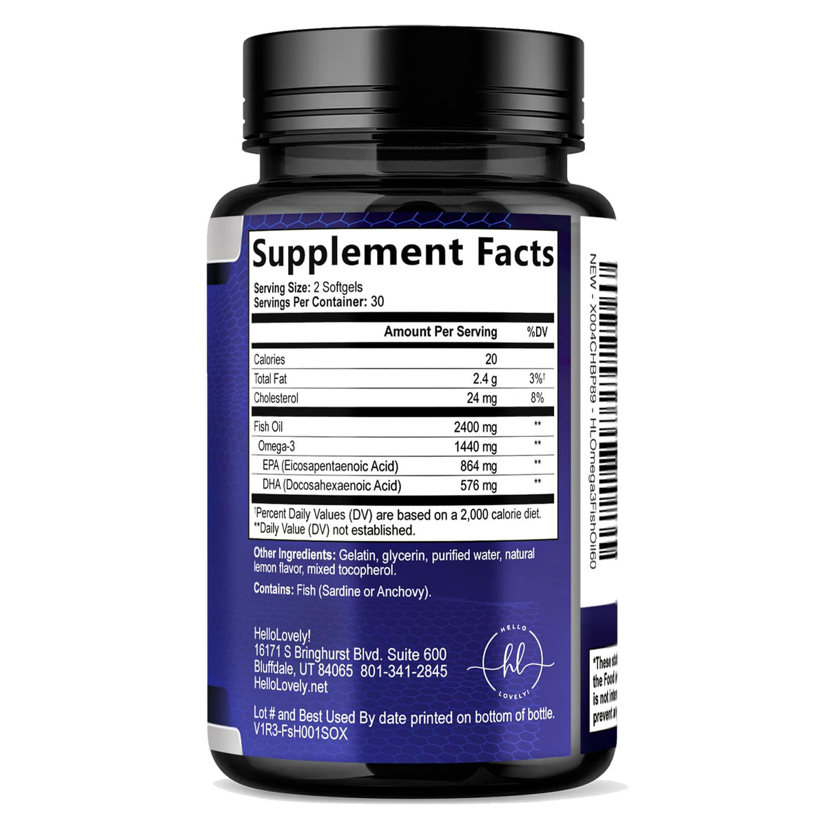 2400mg Omega 3 Fish Oil Softgels Z8726