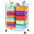 15 Drawer Rolling Storage Cart with Lockable Wheels L3189